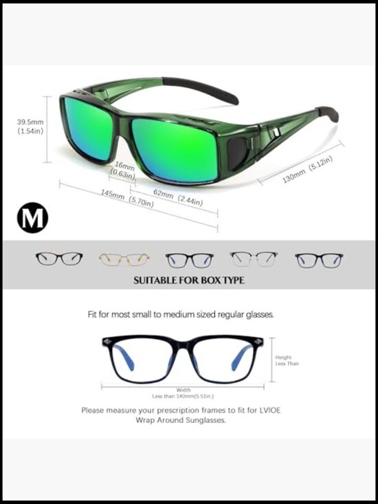 Over Glasses Sunglasses Wrap Around Polarized Fit Over Prescription Glasses UV